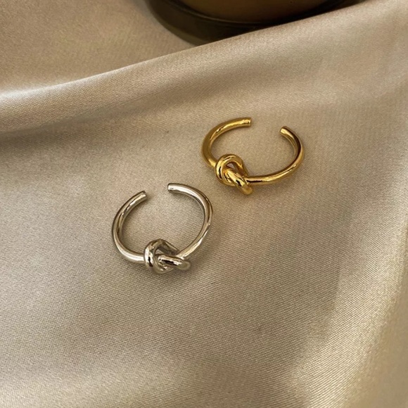 NEW GOLD KNOTTED 925 STERLING SILVER ADJUSTABLE RING, CUTE RING, SHINY RING. - Picture 5 of 5